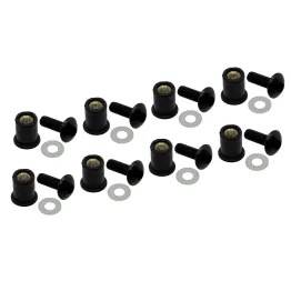 MF5042 Kit 8 Viti + Gommini Neri per Parabrezza Spoiler Cupolino Moto Scooter