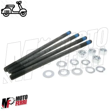 MF0320 KIT 4 PRIGIONIERI LUNGHI MODIFICA MOTORE A 130 VESPA 50 SPECIAL RLN APE