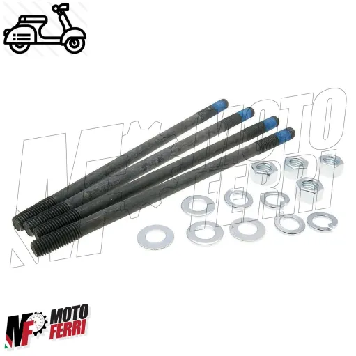 MF0320 KIT 4 PRIGIONIERI LUNGHI MODIFICA MOTORE A 130 VESPA 50 SPECIAL RLN APE