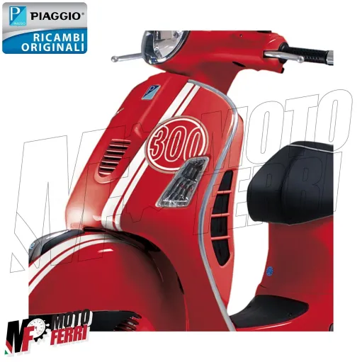 MF5070 - Kit Adesivi Grafica Rosso Bianco Originale Vespa GTS 300 Super Sport