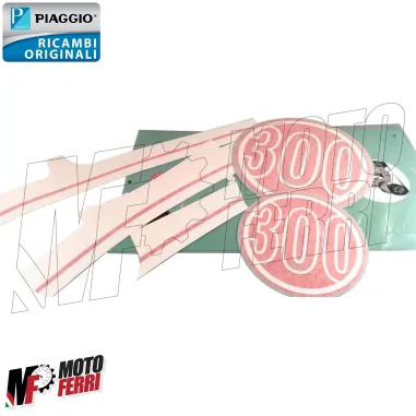 MF5070 - Kit Adesivi Grafica Rosso Bianco Originale Vespa GTS 300 Super Sport