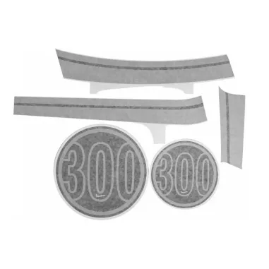 MF5071 - Kit Adesivi Grafica Grigio Nero Originale Vespa GTS 300 Super Sport