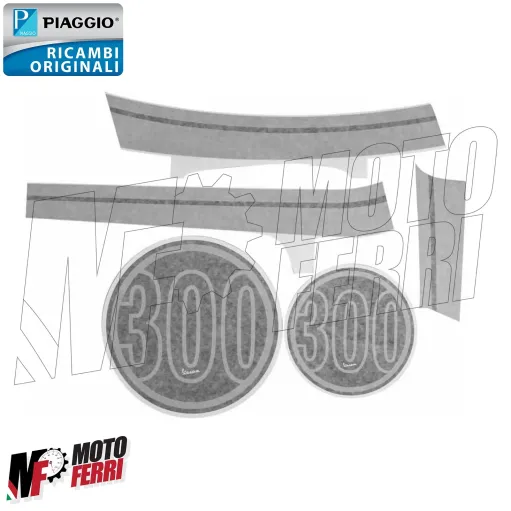 MF5071 - Kit Adesivi Grafica Grigio Nero Originale Vespa GTS 300 Super Sport