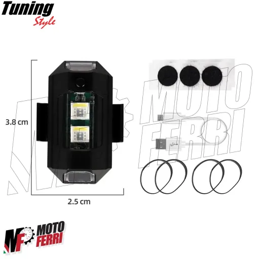 MF5088 Luce Led Lampeggiante Multicolore per Moto Bici Drone Casco Monopattino