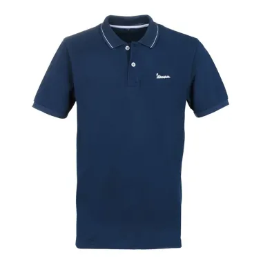 MF5108 Polo Blu Originale Piaggio Logo Vespa Riflettente Modello Uomo