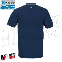 MF5108 Polo Blu Originale Piaggio Logo Vespa Riflettente Modello Uomo 2