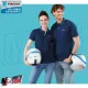 MF5108 Polo Blu Originale Piaggio Logo Vespa Riflettente Modello Uomo