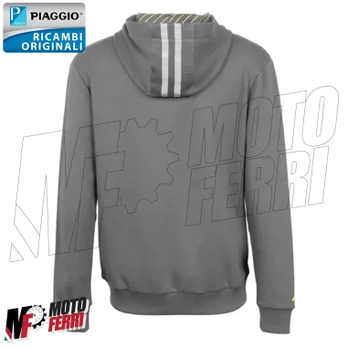 MF5110 Felpa zip Grigio Originale Piaggio Logo Vespa Riflettente Uomo