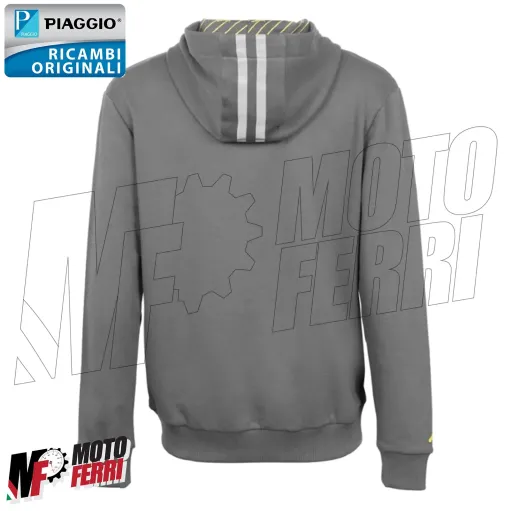 MF5110 Felpa zip Grigio Originale Piaggio Logo Vespa Riflettente Uomo