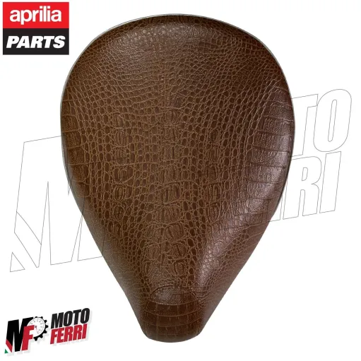 MF5129 - Sella Aprilia Scarabeo 50 2T Originale Monoposto in Pelle Marrone Cuoio