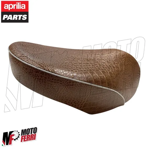 MF5129 - Sella Aprilia Scarabeo 50 2T Originale Monoposto in Pelle Marrone Cuoio