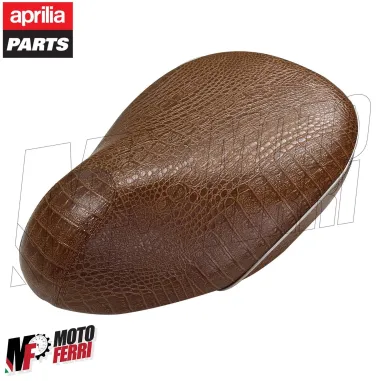 MF5129 - Sella Aprilia Scarabeo 50 2T Originale Monoposto in Pelle Marrone Cuoio