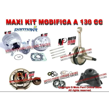 MF0356 KIT MODIFICA VESPA / APE 50 PK XL CILINDRO PARMAKIT 130 ALBERO MOTORE CAMPANA