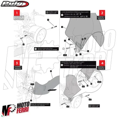 MF5183 Cupolino Puig Fumè Universale Moto Faro Tondo Yamaha Honda Kawasaki BMW
