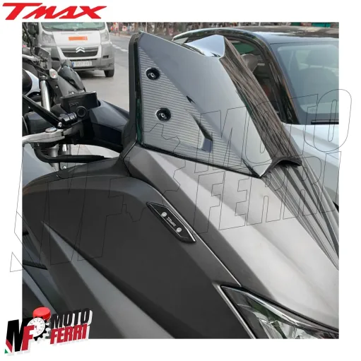 MF2589 Tappi Coperchi Specchietti Nero CNC Yamaha TMax 530 560 da 2012 a 2021