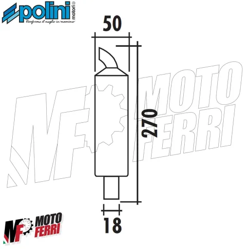Silenziatore Polini in Alluminio Diametro 18 Marmitta Scooter Lana di Vetro 2T