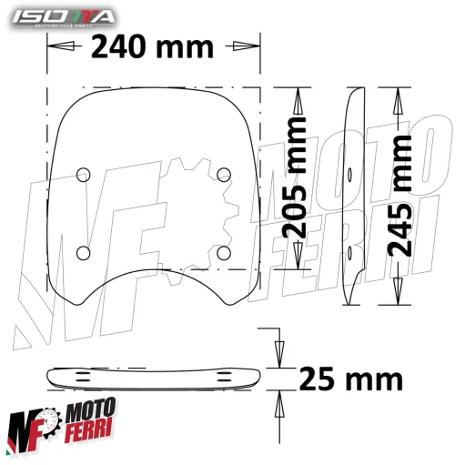 MF5211 - Cupolino Nero Opaco Isotta Benelli Leoncino / Trail 500 mod 2017-2024