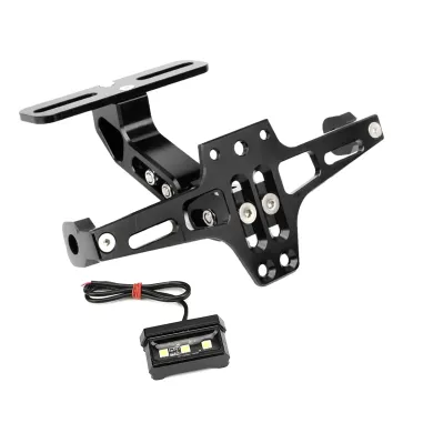 MF5213 - Portatarga Universale Moto con Luce Led Regolabile in Metallo Nero