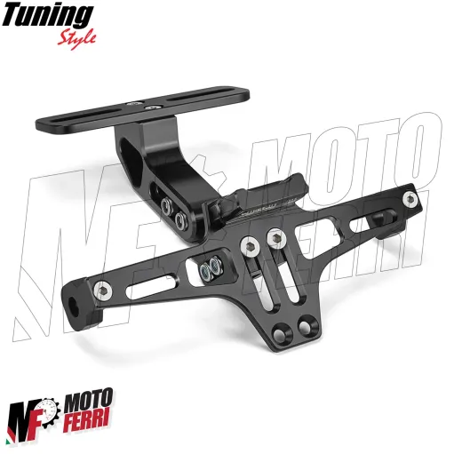 MF5213 - Portatarga Universale Moto con Luce Led Regolabile in Metallo Nero