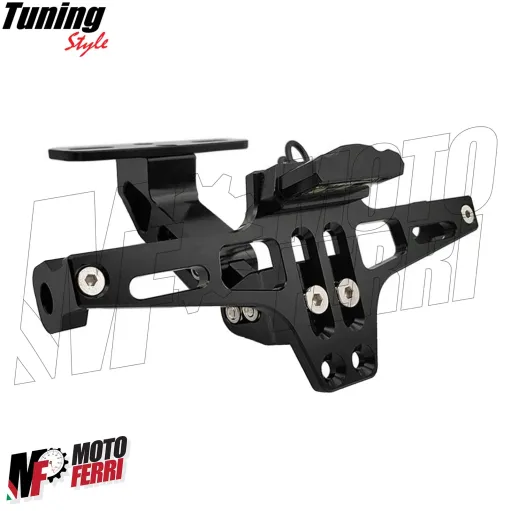 MF5213 - Portatarga Universale Moto con Luce Led Regolabile in Metallo Nero
