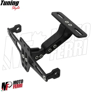 MF5213 - Portatarga Universale Moto con Luce Led Regolabile in Metallo Nero