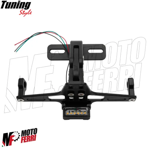 MF5213 - Portatarga Universale Moto con Luce Led Regolabile in Metallo Nero