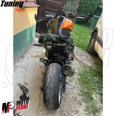 MF5213 - Portatarga Universale Moto con Luce Led Regolabile in Metallo Nero