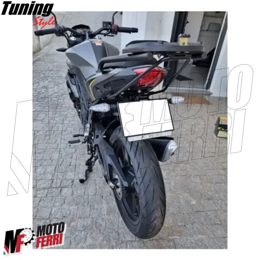 MF5213 - Portatarga Universale Moto con Luce Led Regolabile in Metallo Nero