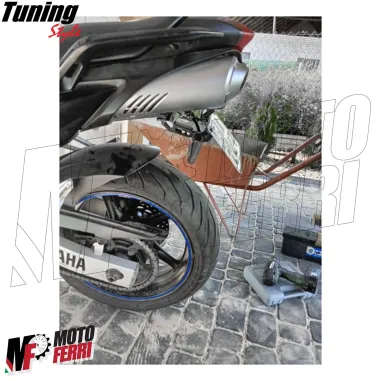 MF5213 - Portatarga Universale Moto con Luce Led Regolabile in Metallo Nero