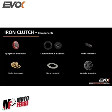 MF5250 Frizione Evok Racing 4 Dischi 8 Molle Vespa 50 125 Special ET3 PK XL Ape