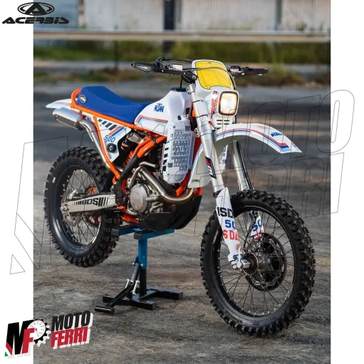 MF4753 Portafaro Mascherina Bianco Acerbis Elba Vintage per Moto Cross Enduro