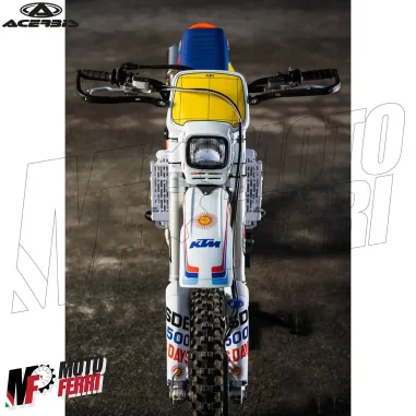MF4753 Portafaro Mascherina Bianco Acerbis Elba Vintage per Moto Cross Enduro