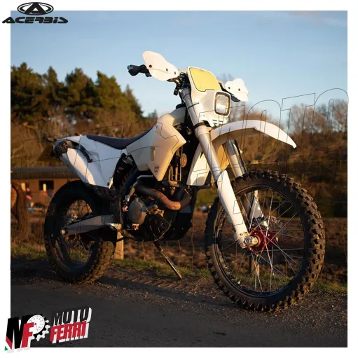 MF4753 Portafaro Mascherina Bianco Acerbis Elba Vintage per Moto Cross Enduro