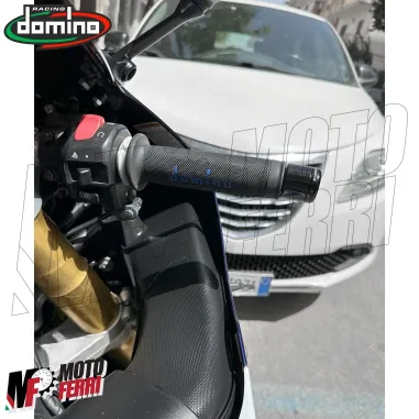 MF2823 Manopole Domino Strada Nero/Blu Universale Moto Yamaha R6 R7 R1 MT07