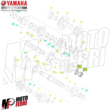 MF5305 Dado + Rondella di Sicureza Pignone Originale Yamaha YZF R6 mod 1999/2002