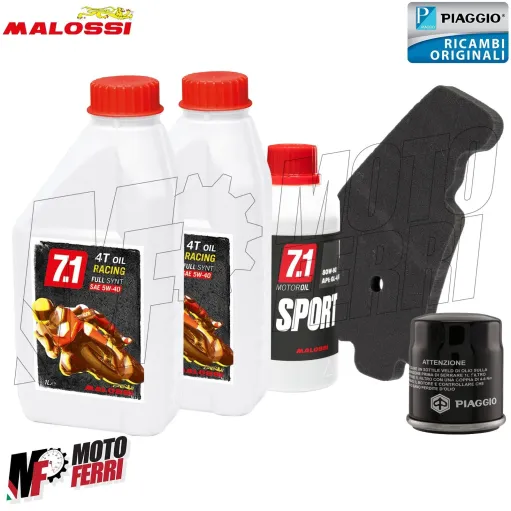 MF5314 Kit Tagliando Beverly 300 HPE E5 2L Olio 5W40 + 80W90 + Filtro Olio Aria