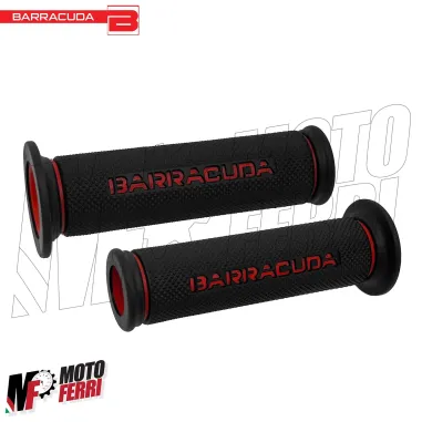 MF5341 Manopole Barracuda Racing Nero Rosso Universale Moto Ducati Honda MV