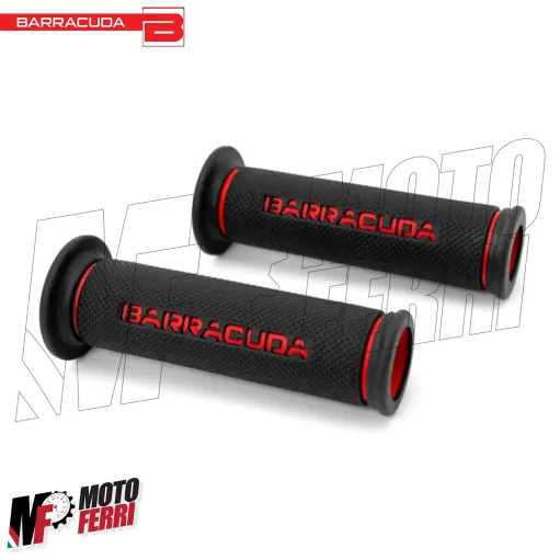 MF5341 Manopole Barracuda Racing Nero Rosso Universale Moto Ducati Honda MV