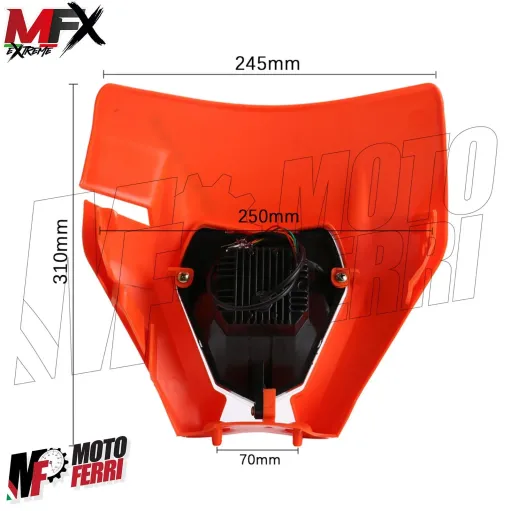 MF5358 Mascherina Faro Led Arancione V-Face Universale Cross Enduro KTM GasGas