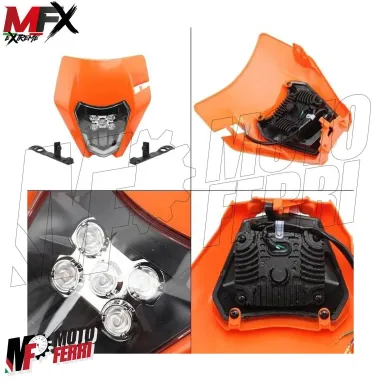 MF5358 Mascherina Faro Led Arancione V-Face Universale Cross Enduro KTM GasGas
