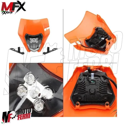 MF5358 Mascherina Faro Led Arancione V-Face Universale Cross Enduro KTM GasGas