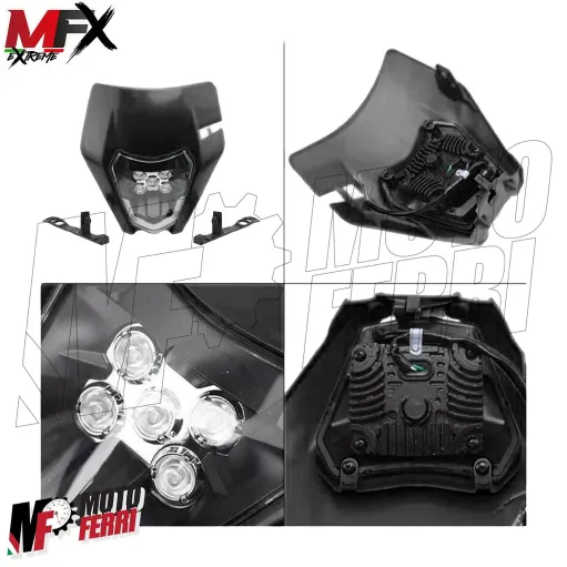MF5358 Mascherina Faro Led Nero V-Face Universale Cross Enduro KTM GasGas Honda