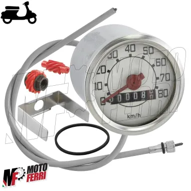 MF5361 Kit Contachilometri + Cavo + Ingranaggi Vespa 50 R L N Faro Tondo 80Km/h