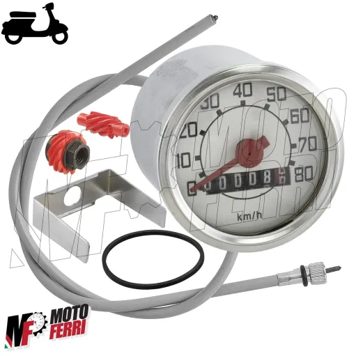 MF5361 Kit Contachilometri + Cavo + Ingranaggi Vespa 50 R L N Faro Tondo 80Km/h