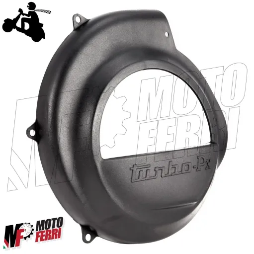 MF0911 Coperchio Copri Ventola Volano Nero Turbo Vespa 125 150 200 PX in Mopleno