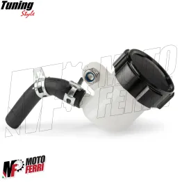 MF5445 - Serbatoio Vaschetta Liquido Olio Freno Tappo CNC Nero Universale Moto 2