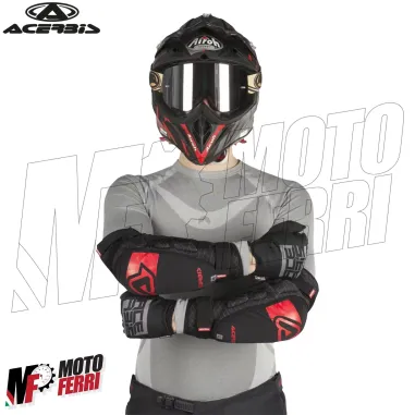 MF4627 Gomitiere Acerbis Soft Nero / Rosso Moto Cross Enduro Trial MTB Adulto