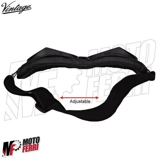 MF4568 Occhiali in Pelle Nera - Lenti da Sole - Casco Moto Scooter Vespa Vintage