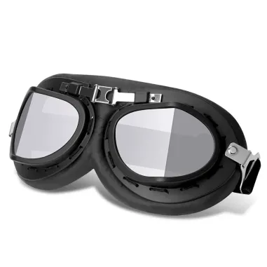 MF4567 Occhiali Retrò Vintage Neri Lenti Specchiate da Casco Moto Scooter Vespa