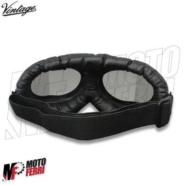 MF4567 Occhiali Retrò Vintage Neri Lenti Specchiate da Casco Moto Scooter Vespa